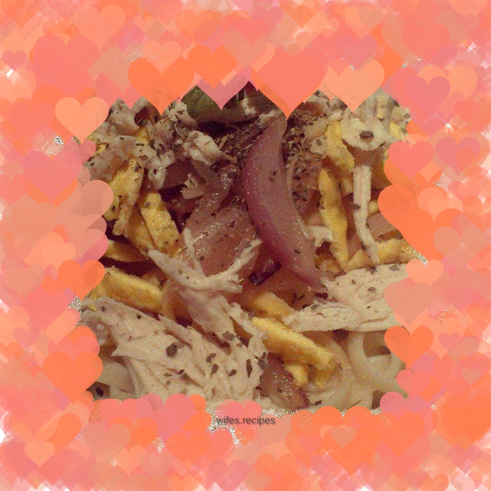 Three shredded garlic pasta