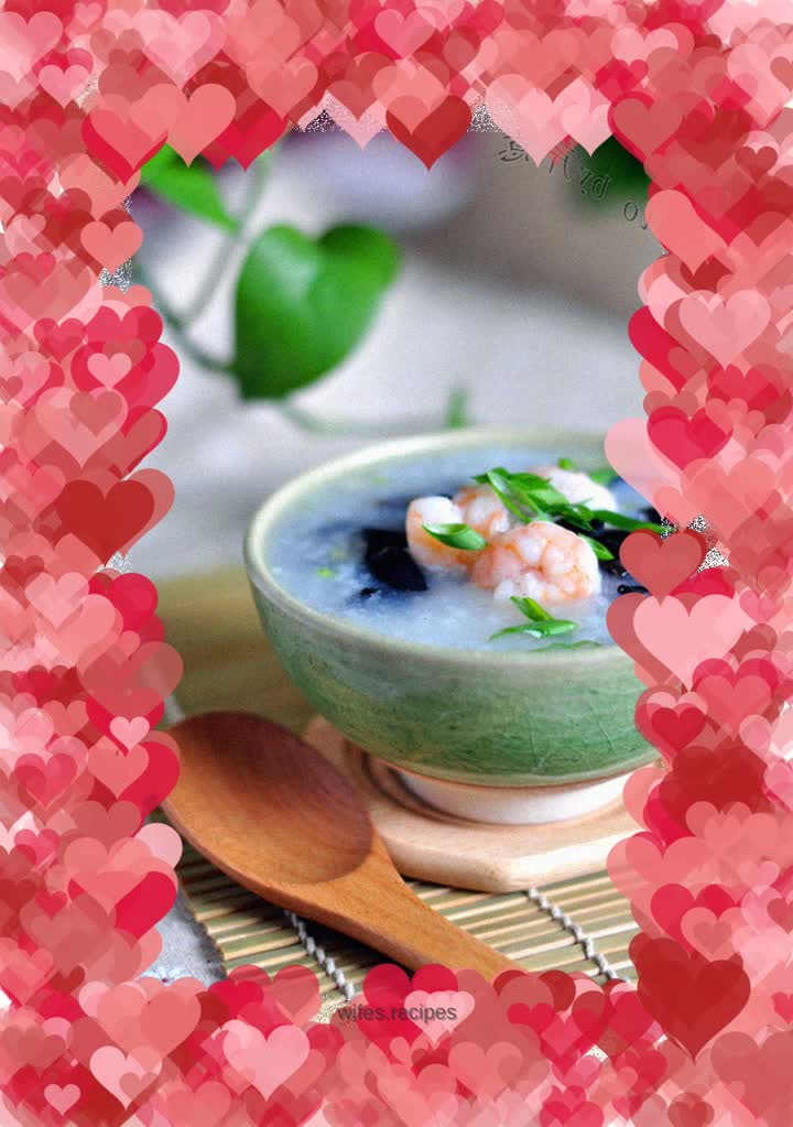 Fungus and shrimp porridge
