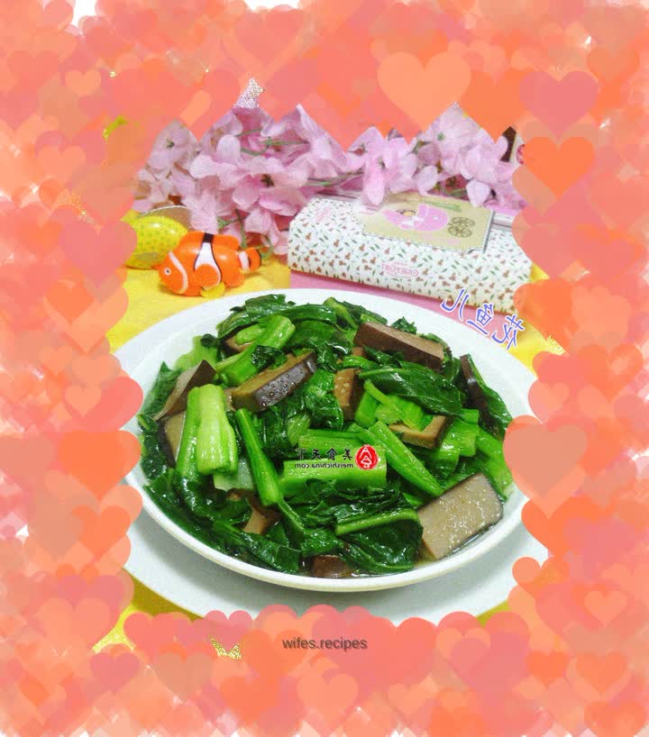 Stir-fried rape mustard with eggs