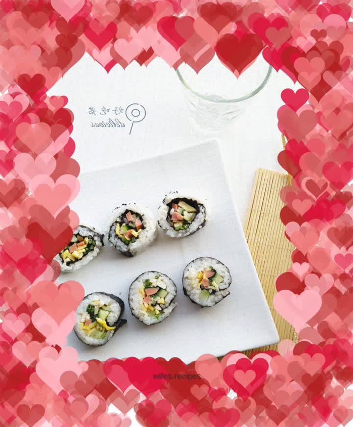 Spinach double sushi