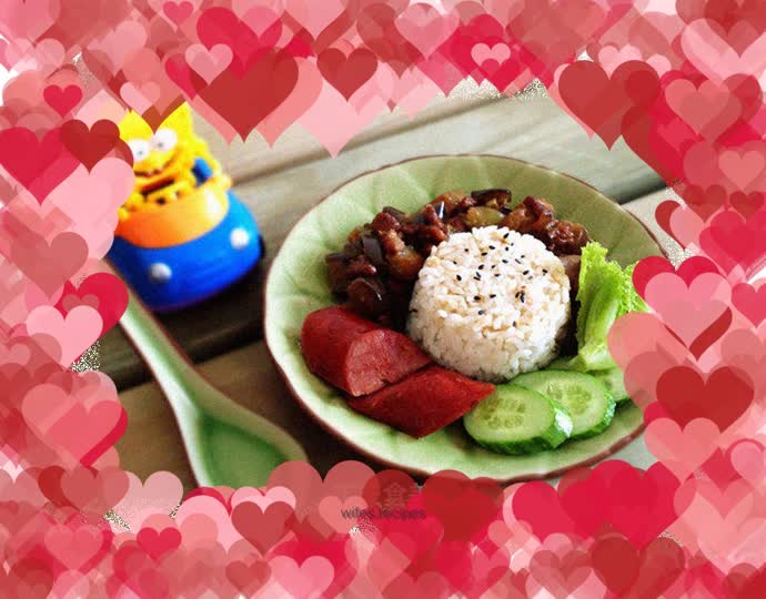 Eggplant Rice with Minced Pork