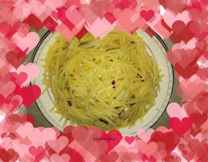 Refreshing cold shredded potatoes