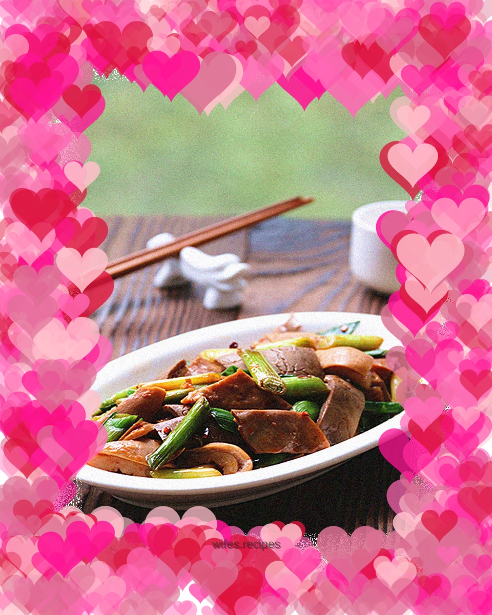 Stir-fried green garlic tripe slices