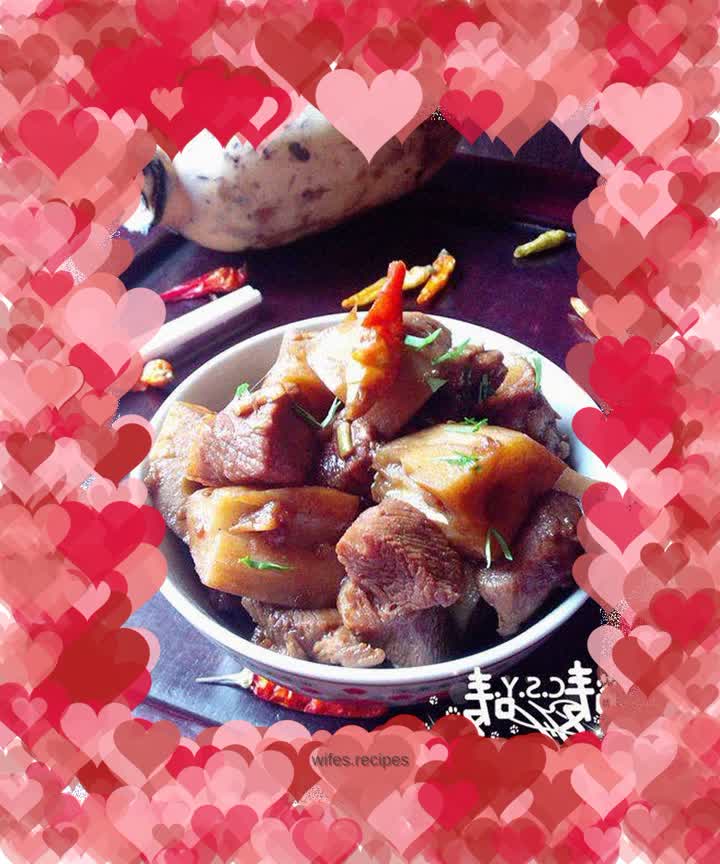 【Happy eating in big chunks】Braised pork with lotus root in soy sauce