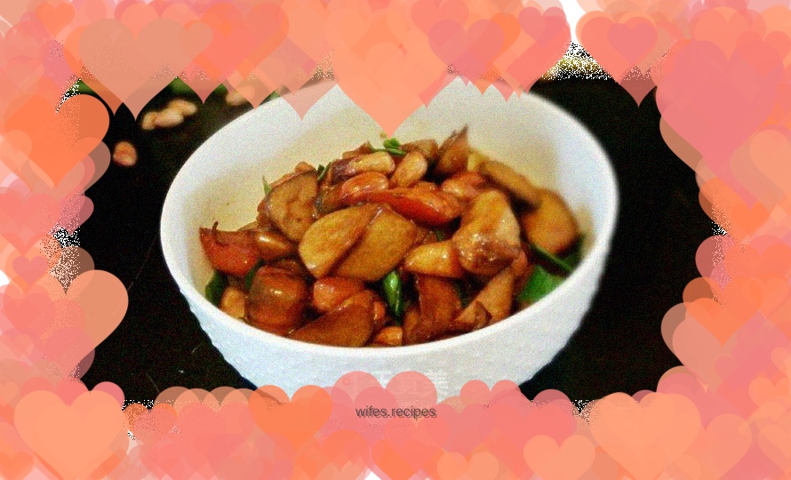 Braised Pleurotus eryngii mushrooms