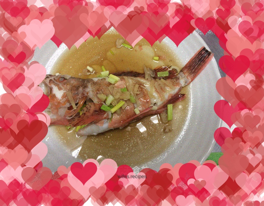 Steamed red snapper.