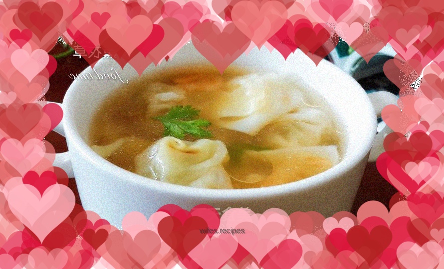 Chinese cabbage and pork wontons