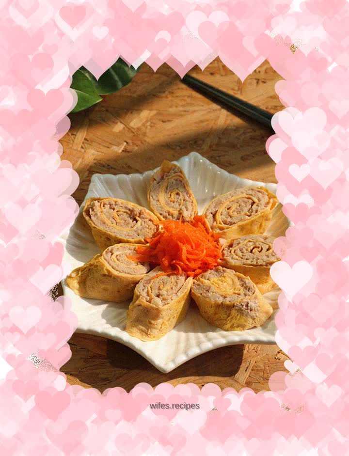 Carrot and meat egg rolls