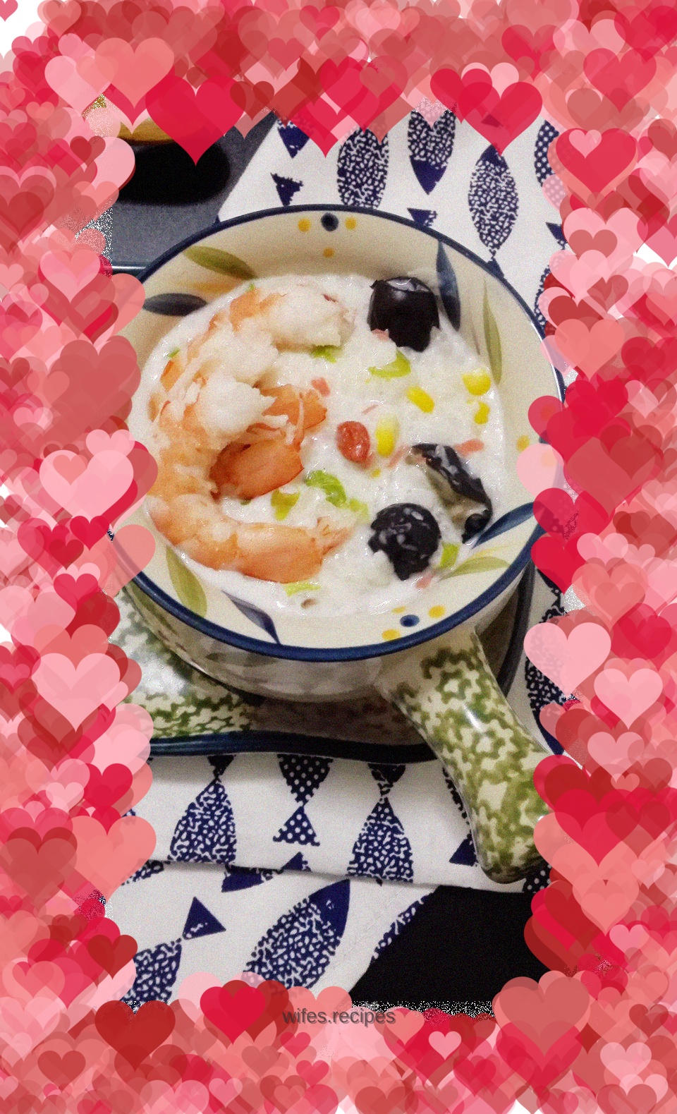 White porridge chicken