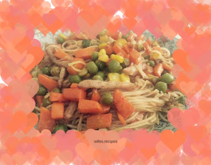Three Color Breakfast Noodles