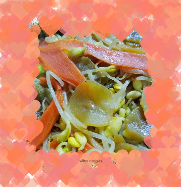 Stir-fried bean sprouts with tribute vegetables
