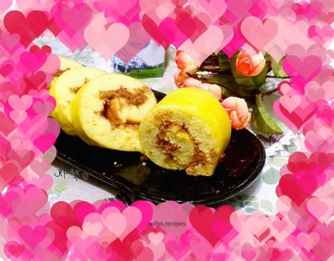 Meat floss butter cake roll