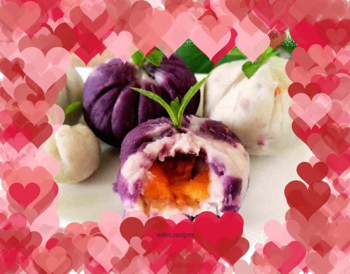 Purple Sweet Potato, Yam and Mango Tea Towel Twist