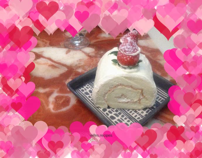 Sticky rice chiffon cake roll