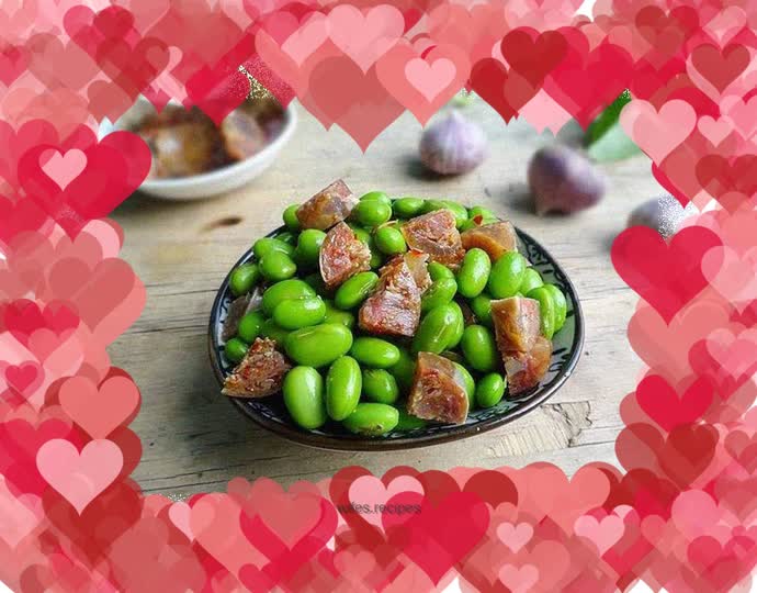 Sausage mixed with edamame