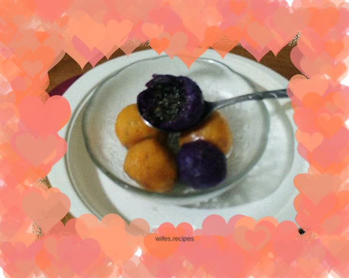 Two-color glutinous rice balls