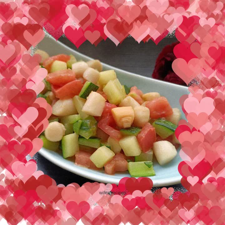 Stir-fried clams with green watermelon