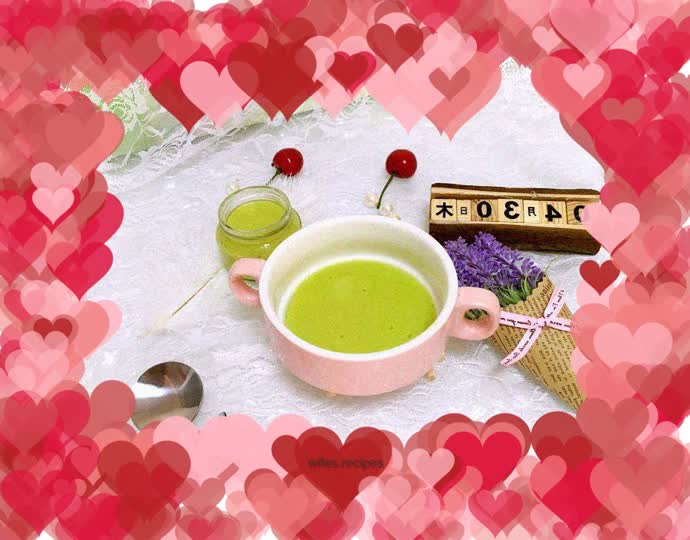 Pea, potato, yam and egg yolk puree