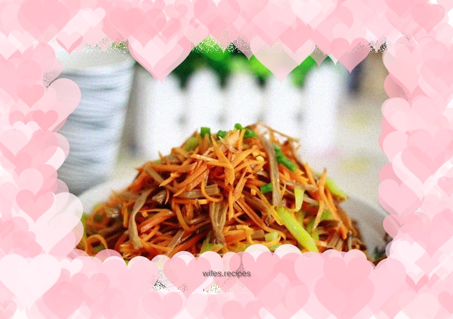 Home-cooked vegetable stir-fried three shredded shredded vegetables