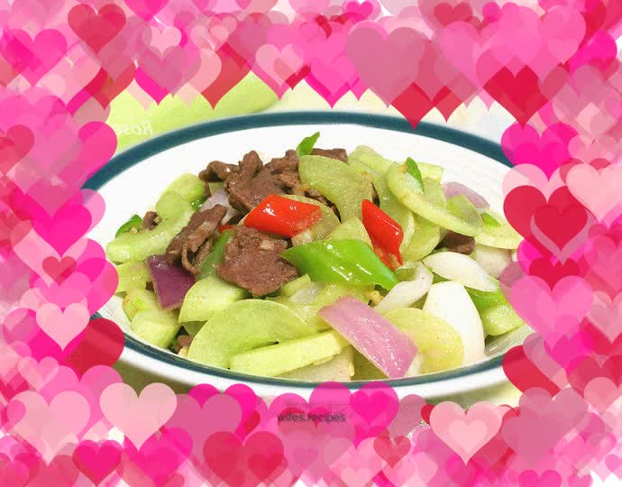 Stir-fried beef with farm dishes