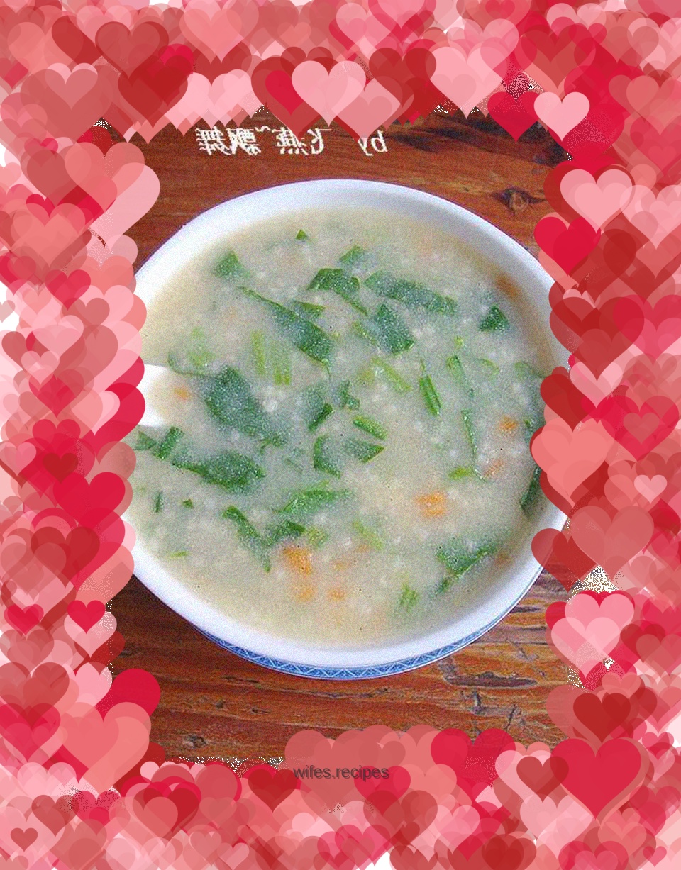 A good place for bean dregs------[Bean dregs, millet and spinach porridge]