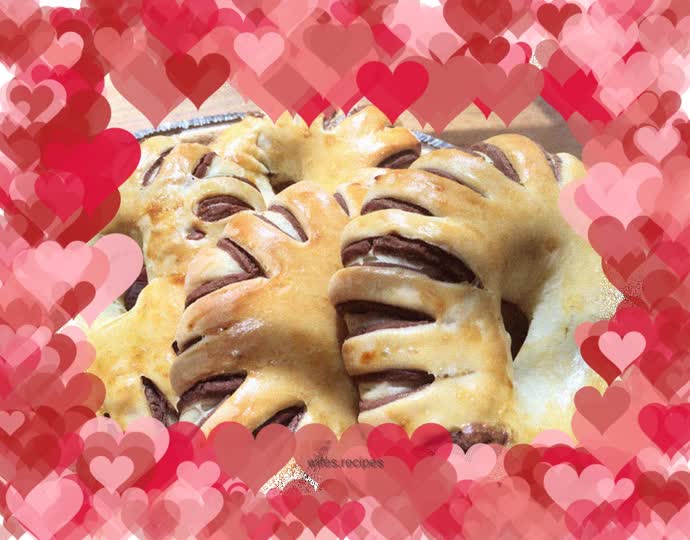 Fancy bread with red bean paste