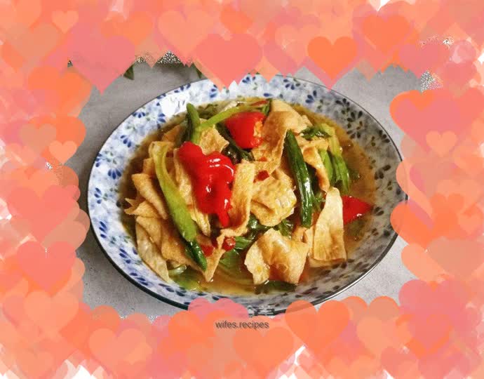 Braised tofu skin with lettuce and vegetable