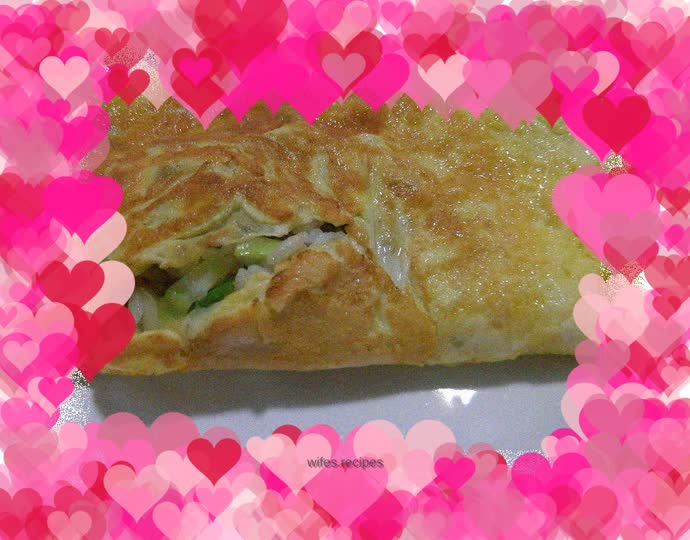 Egg pancake with rice