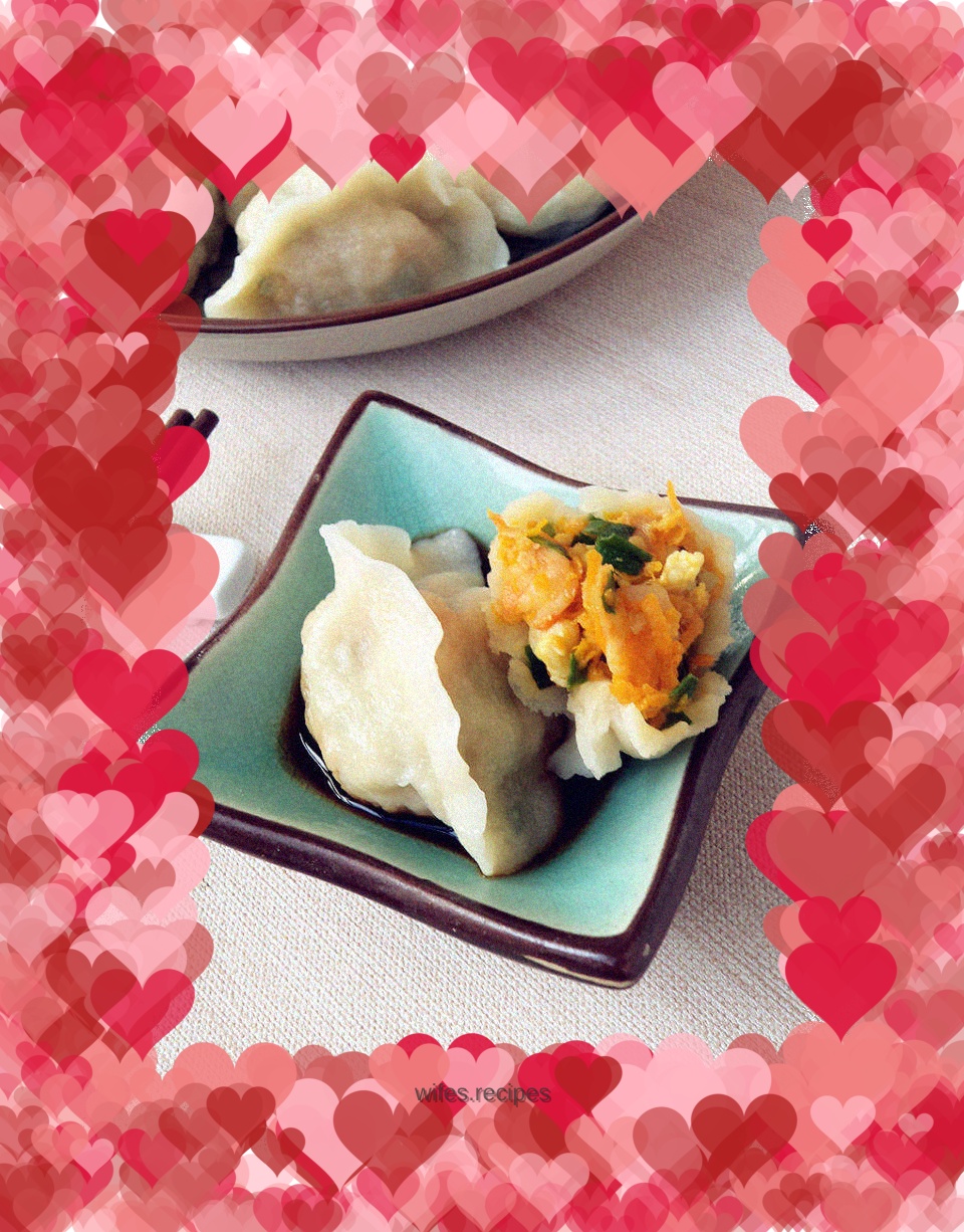 Three fresh pumpkin dumplings