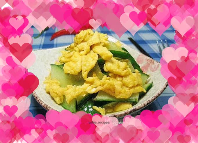 Cucumber scrambled eggs