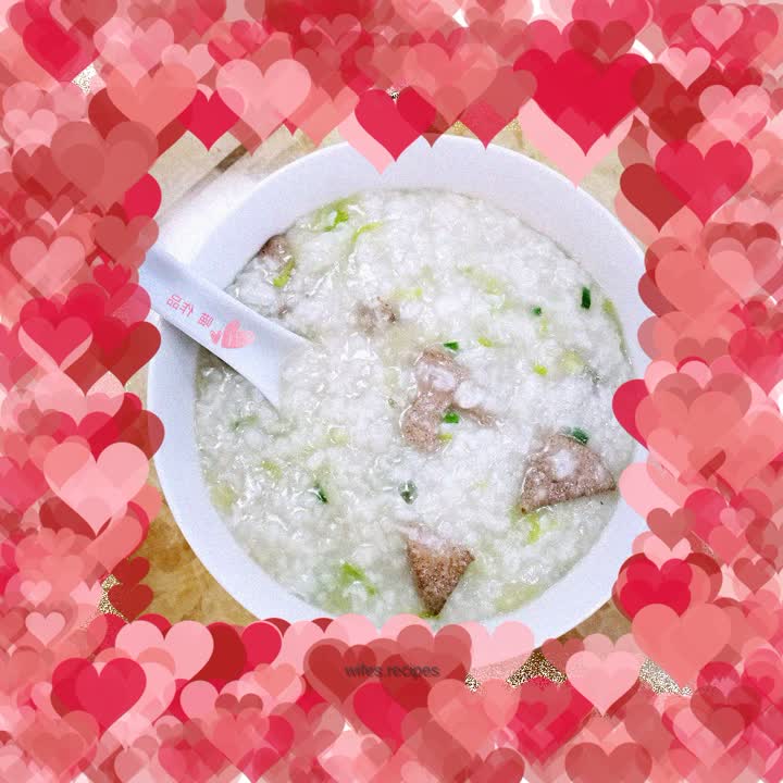 Nutritious breakfast---Lettuce and pork liver porridge