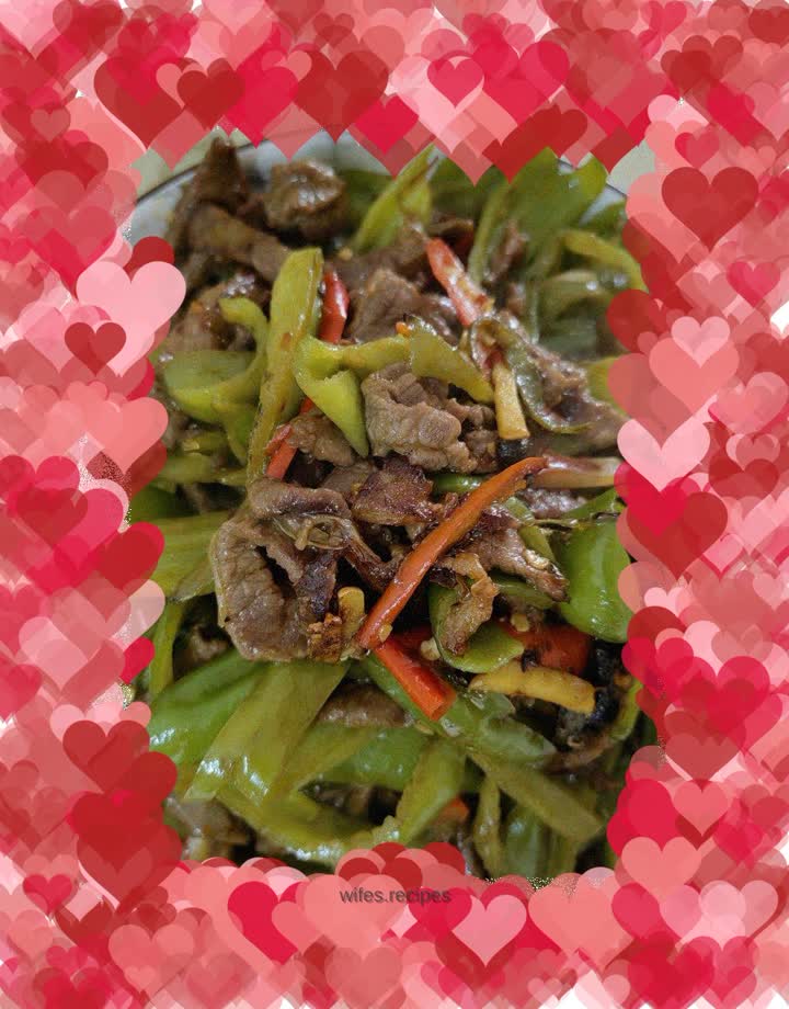 Stir-fried beef with green pepper