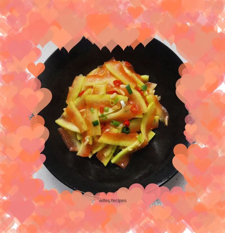 Stir-fried appetizing watermelon rind