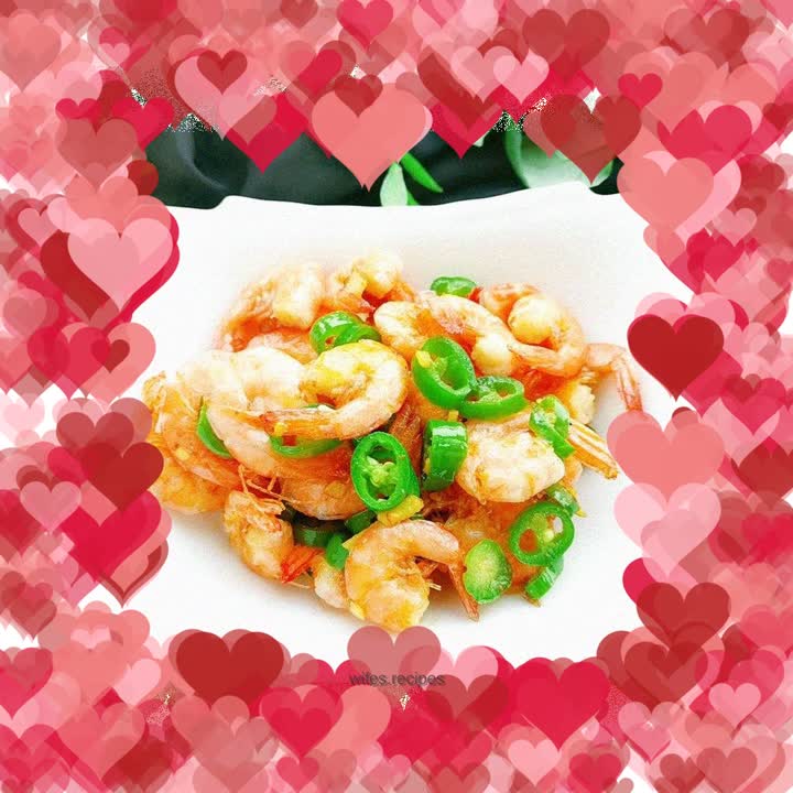Stir-fried prawns