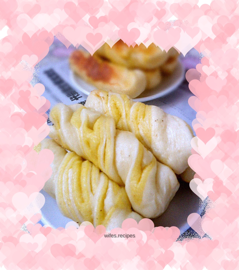 Pan-fried two-color flower roll