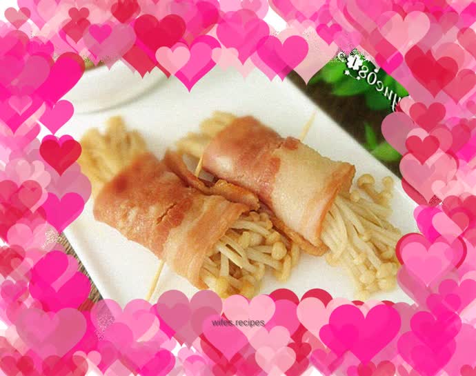 Bacon-wrapped Enoki Mushrooms