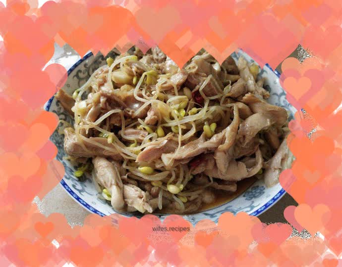 Cold Shredded Chicken and Bean Sprouts