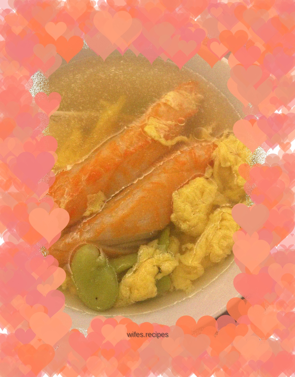 Crab meat and broad bean egg soup