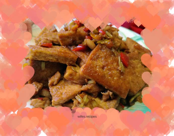 Braised tofu with celery and minced pork