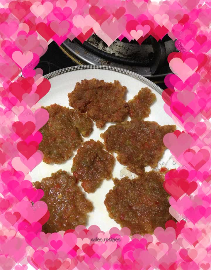 Green and red pepper chicken ice