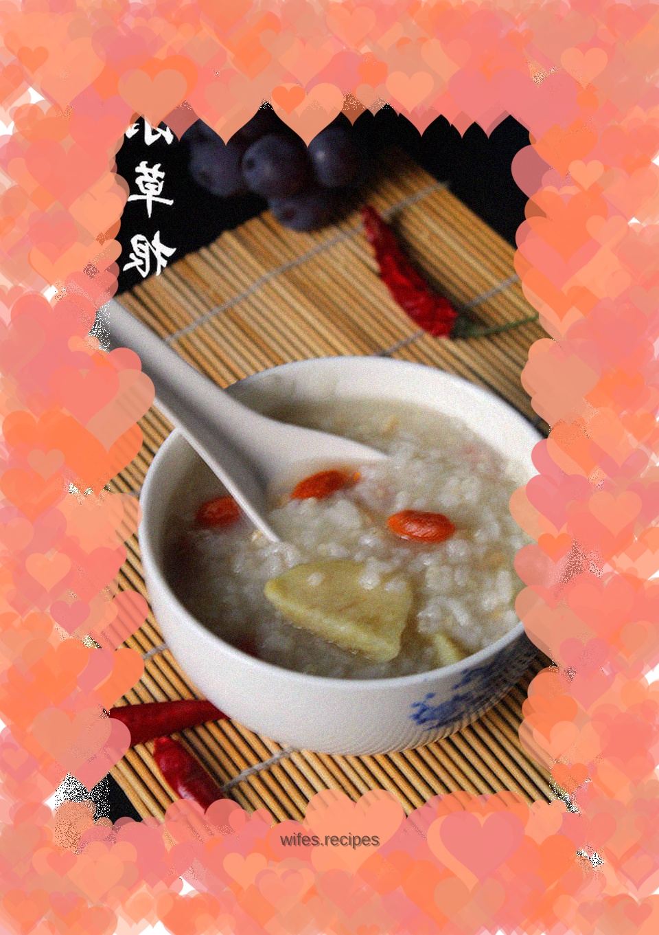 Sweet potato, wolfberry and multi-grain health porridge