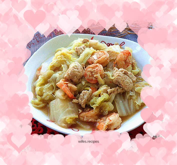 Shrimp and cabbage stewed with tofu