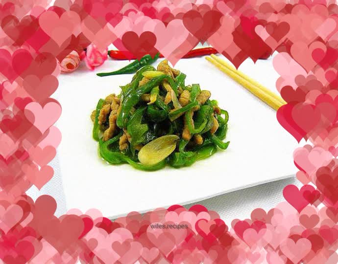 Shredded pork with green pepper