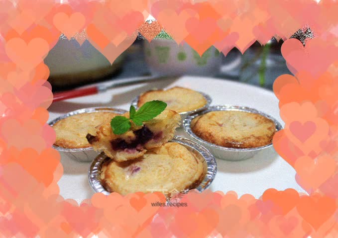 Flying cake version of purple sweet potato cheese tart super simple