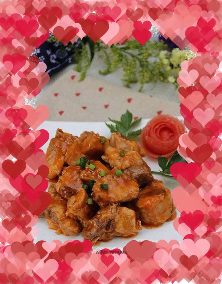 Tomato braised pork ribs