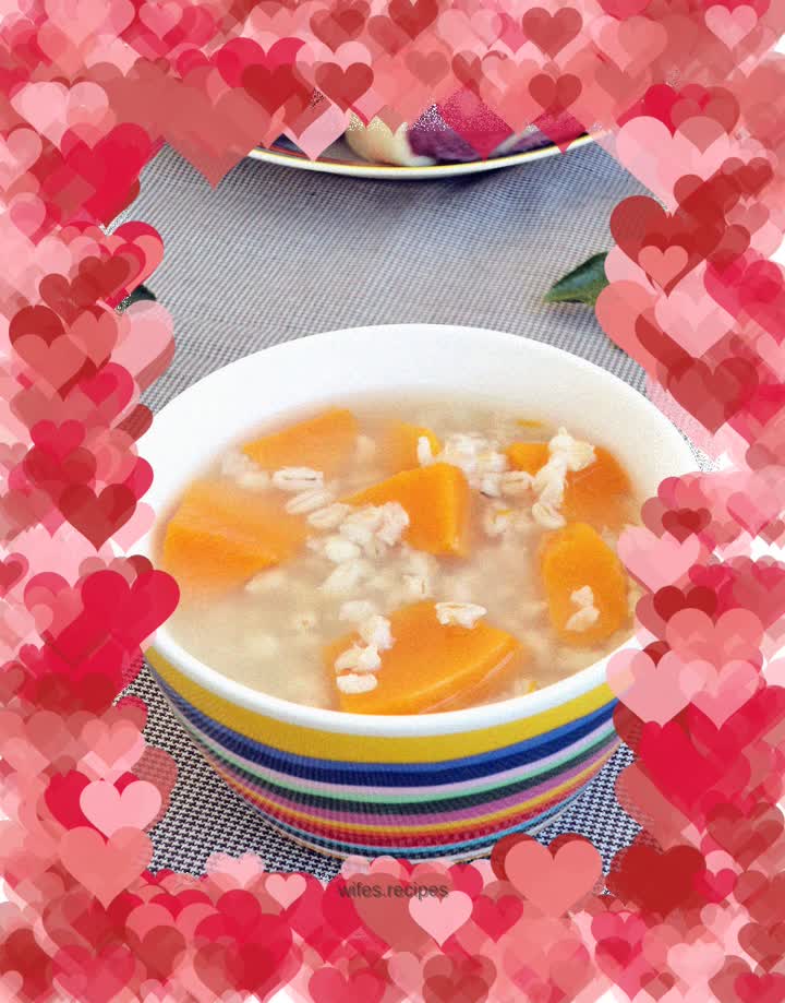 Pumpkin barley glutinous rice porridge