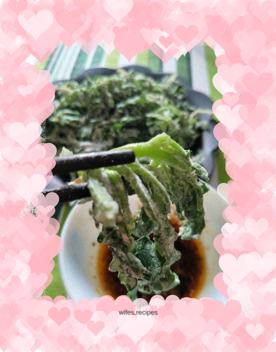 Steamed shepherd's purse