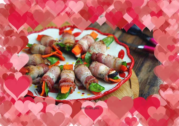 Three Vegetable Bacon Rolls
