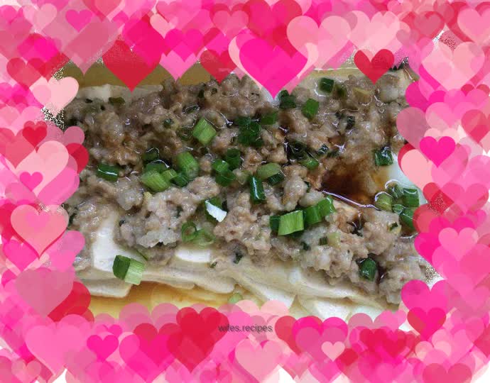 Steamed tofu with minced meat
