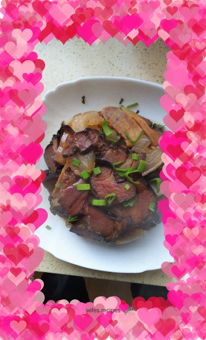 Steamed pickled vegetables with bacon